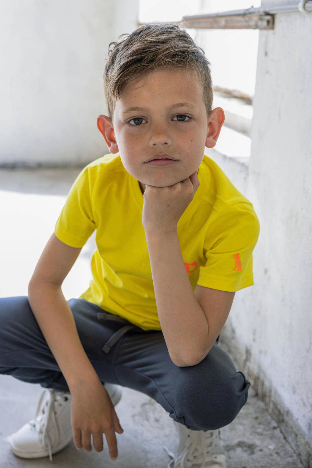 TYGO & vito T-shirt Tijn met printopdruk felgeel