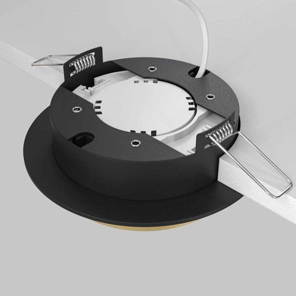 Hoop inbouwplafondlamp in zwart en goud GX53 rond
