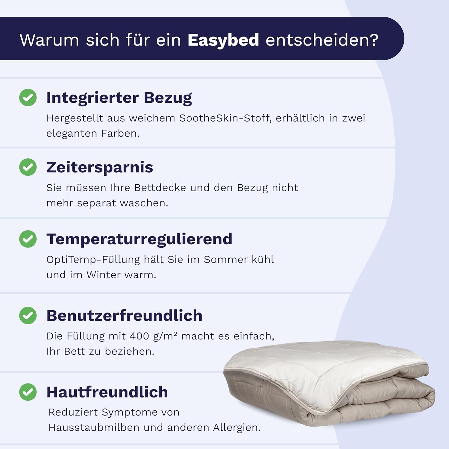 Zelesta Easybed 4-Jahreszeiten Bettdecke ohne Bezug – Bettwäsche für Winter und Sommer, warm, Daunen, waschbar, ohne Bezug (Türkis & Beige, 240 x 220 cm)