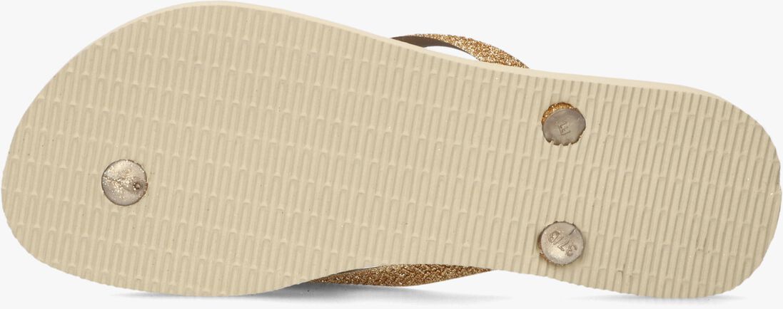 beige havaianas teenslippers slim glitter ii