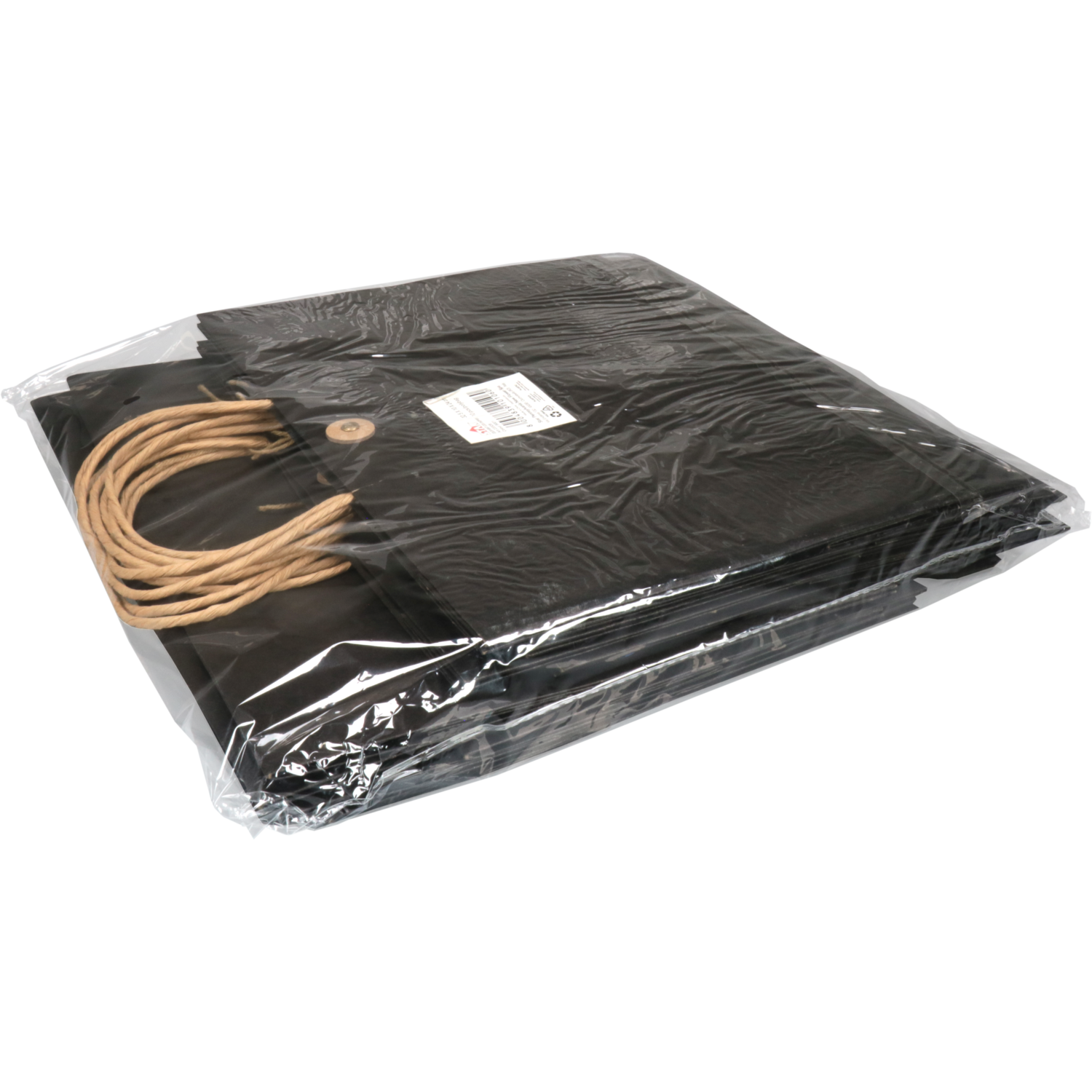 Tas, Papier, gedraaid papieren koord, japanse sluiting, 32.5x 10x24cm, draagtas, zwart