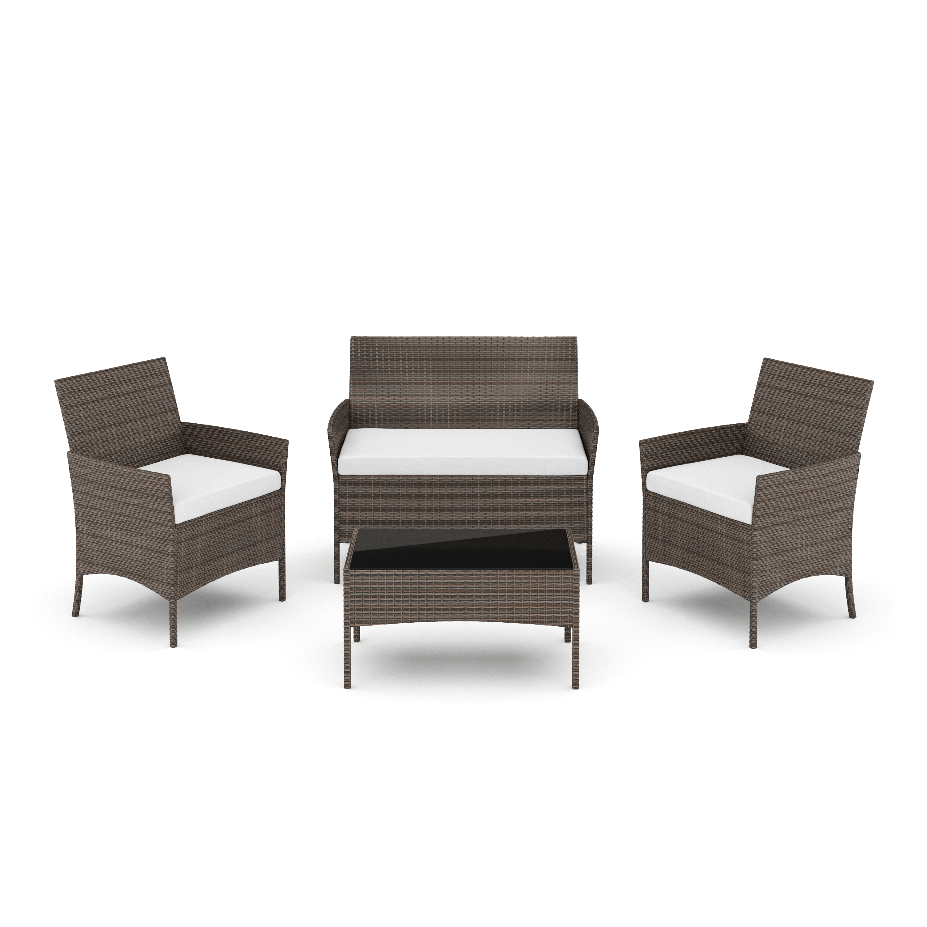 Gartenset Rattan MOLDE braun/beige