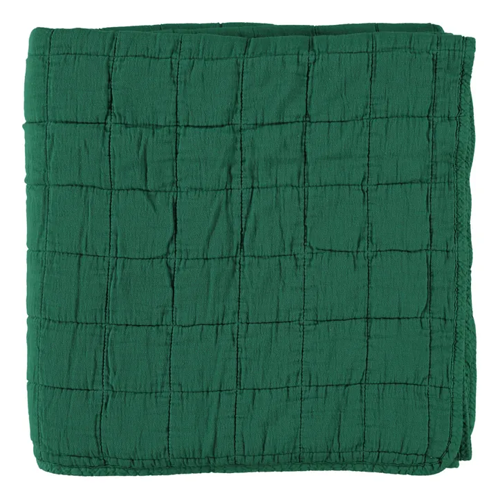 Camomile London Couverture matelassée en coton | Vert forêt