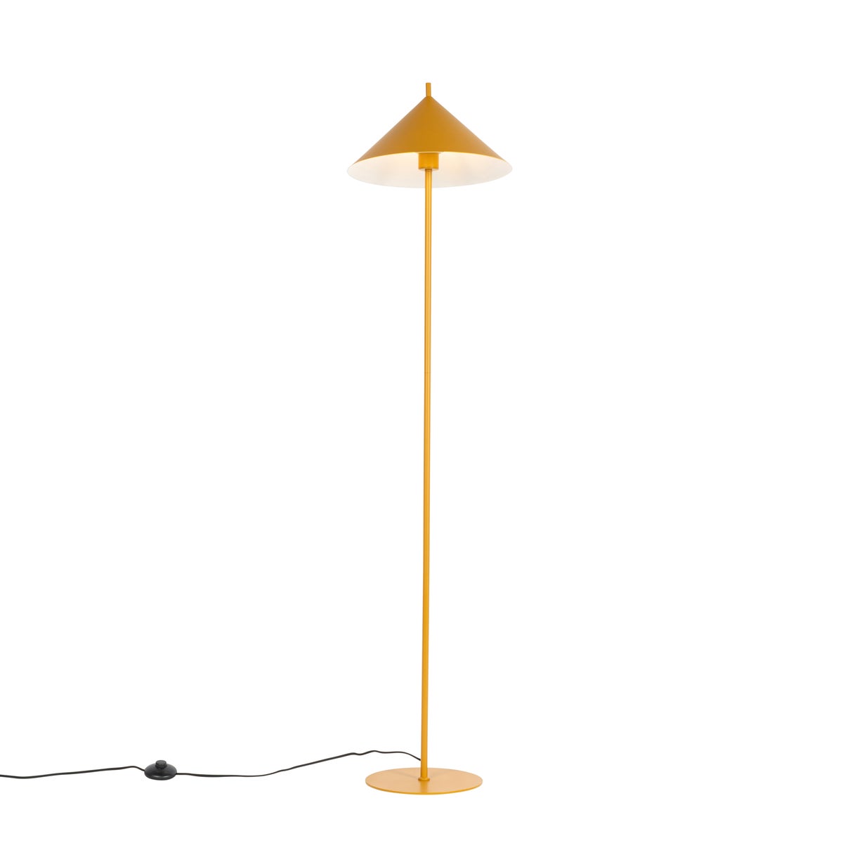 QAZQA - Design vloerlamp | Staande lamp | Vloerlamp | Lamp | Licht, Geel - Triangolo | Woonkamer | Slaapkamer - Staal, Rond - LED-compatibel, E27