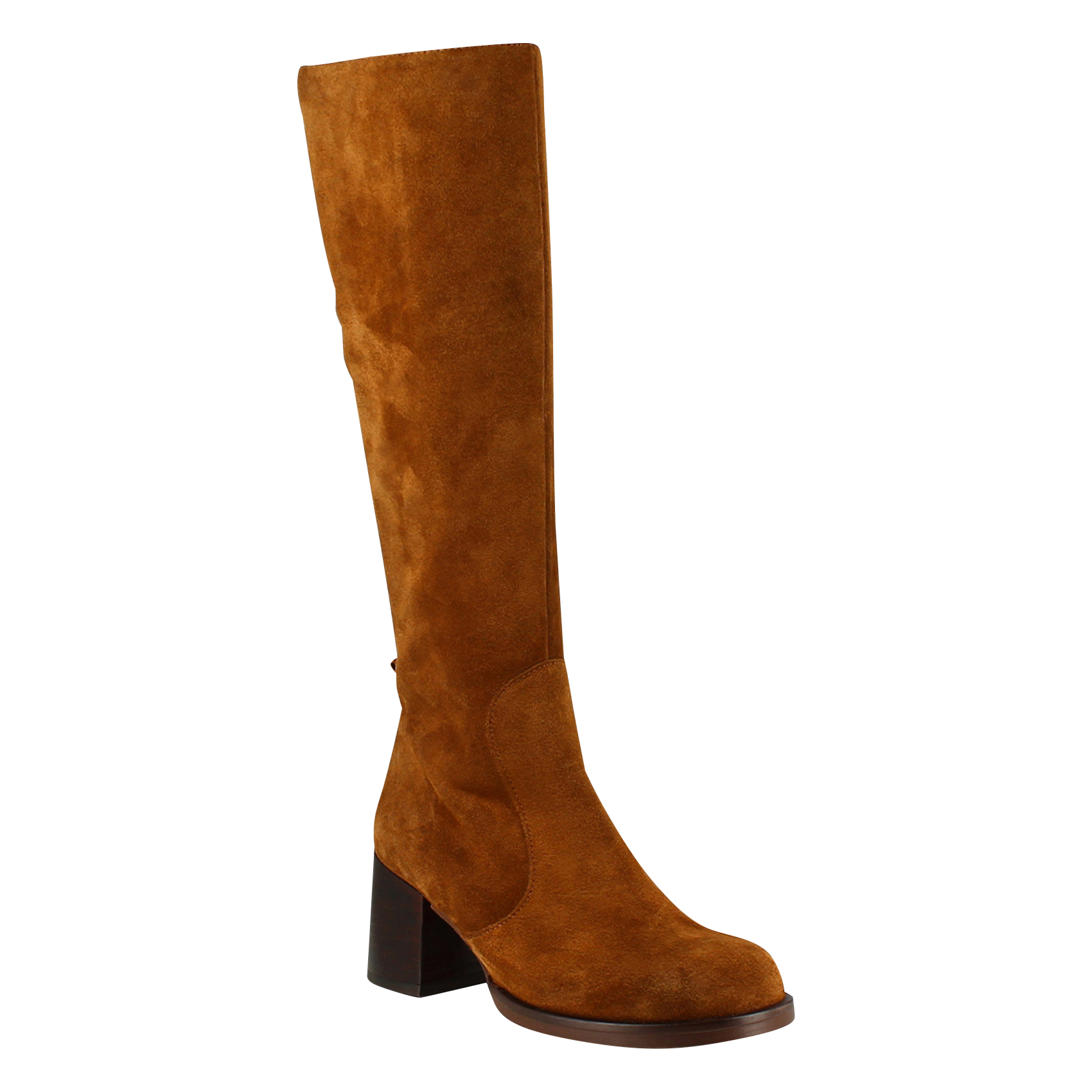 BIENVENUE - Bottes en cuir velours | Marron