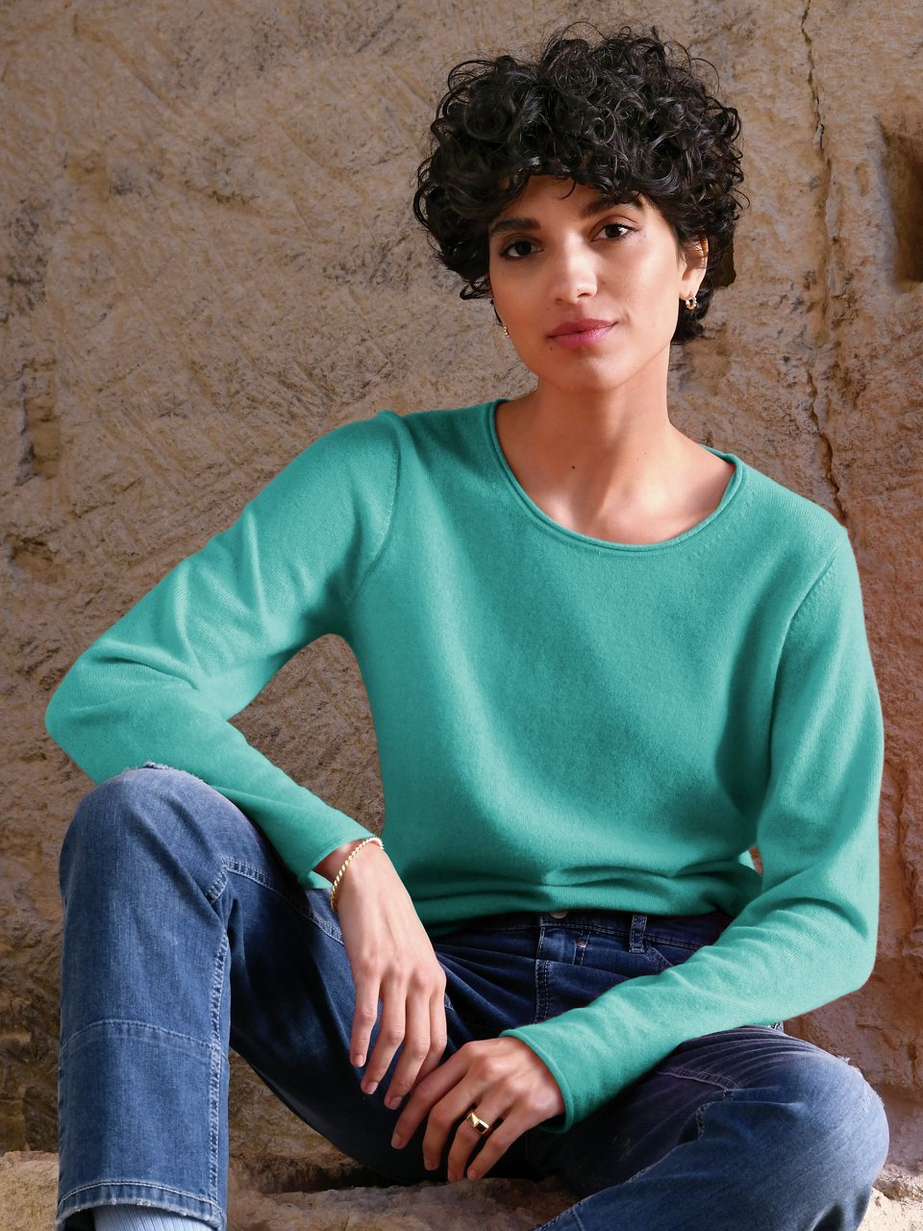 Rundhals-Pullover aus 100% Kaschmir