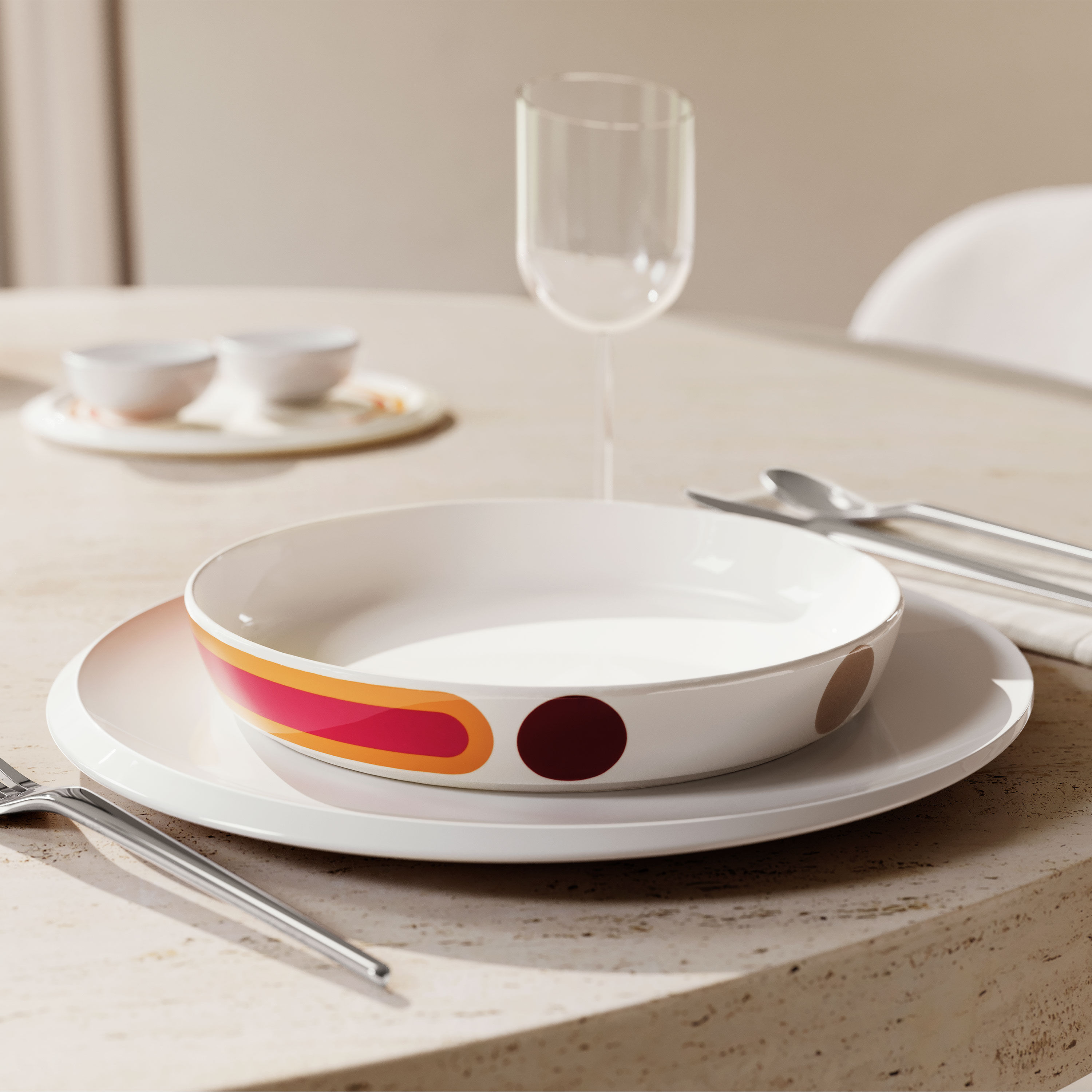 La Boule Dinnerware set Multi-colored, Premium Porcelain