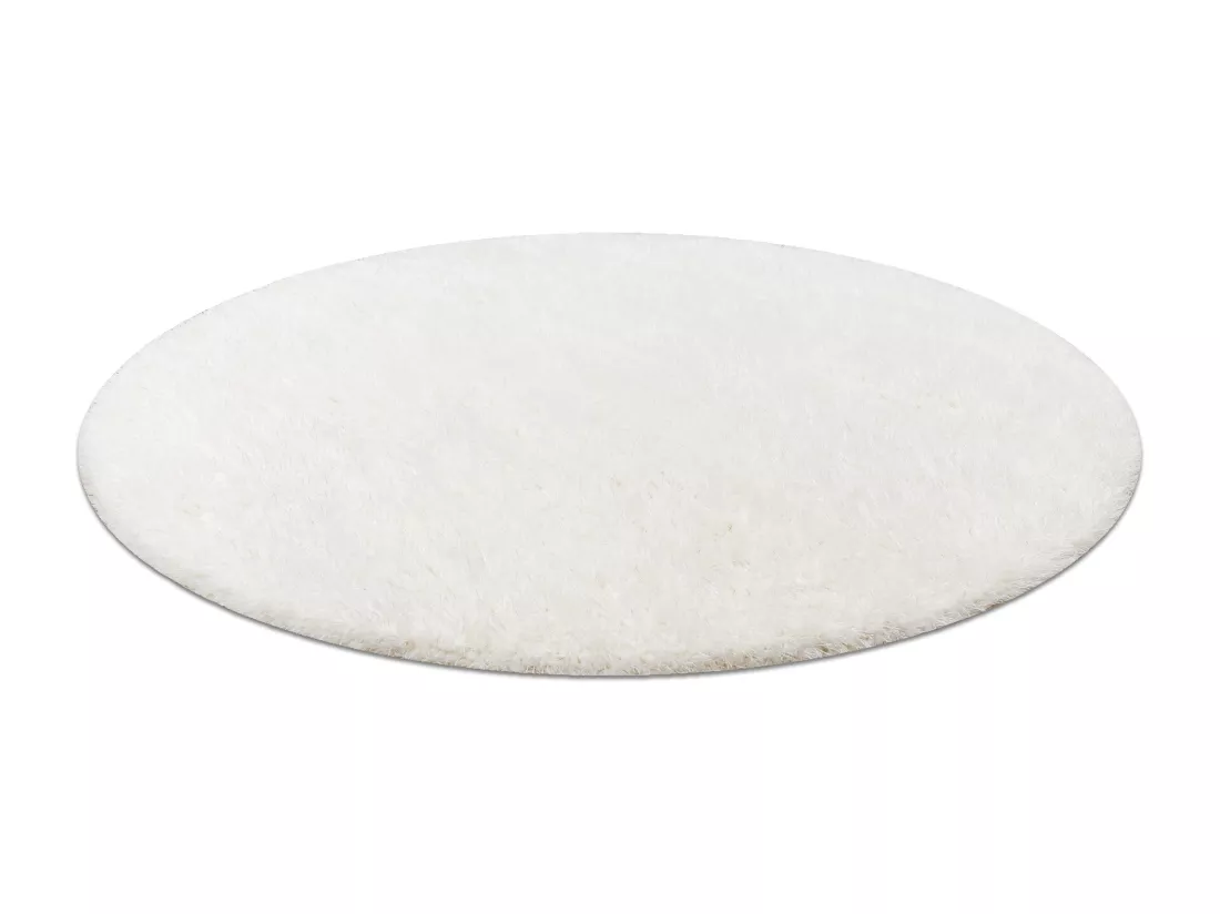 Tapis BUENOS cercle 7001 shaggy uni, couleur unique blanc cercle 200 cm