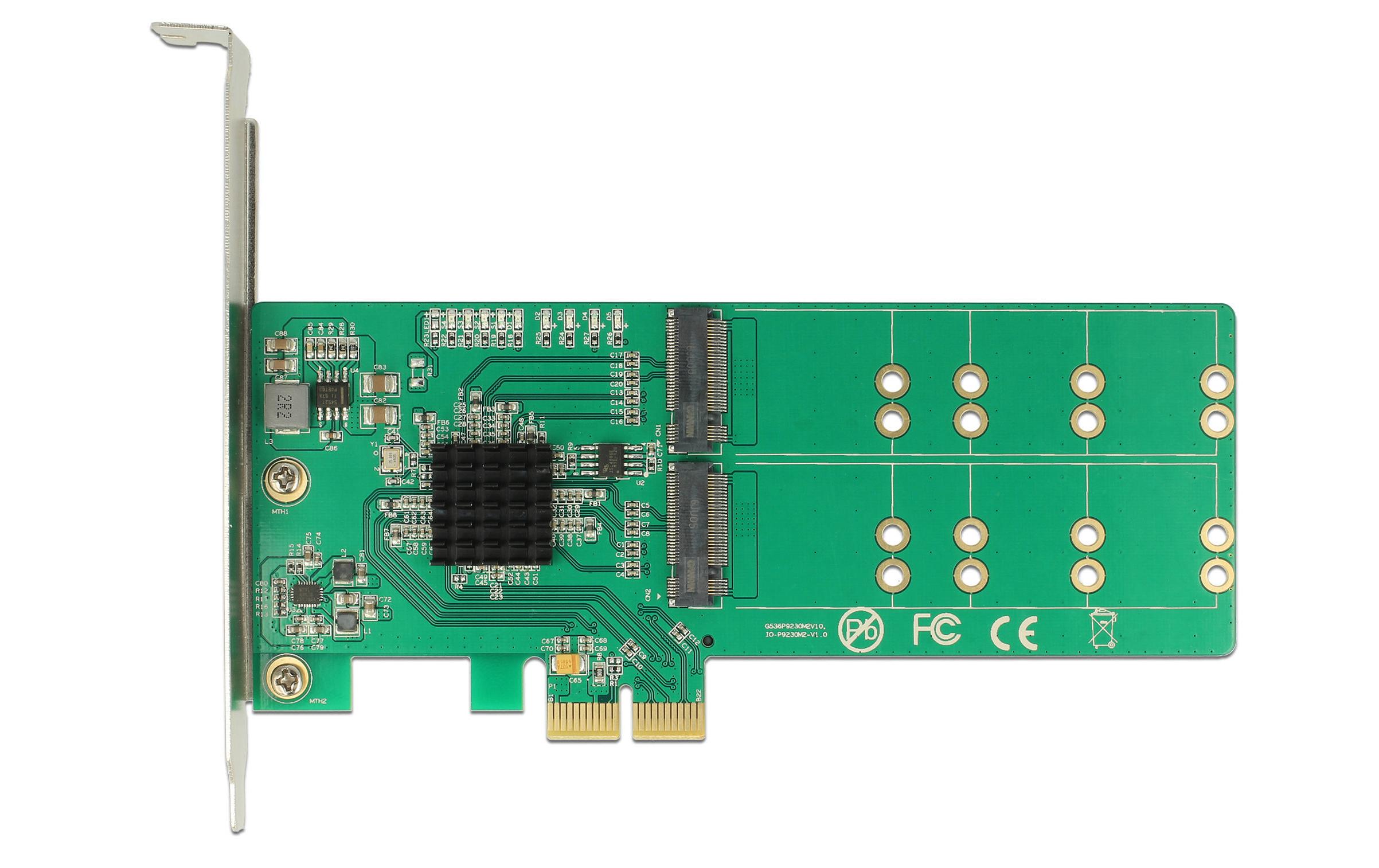 Host Bus Adapter 4 Port SATA Controller PCI-ex4 - M.2PCI Express Karte mit vier M.2 Slots