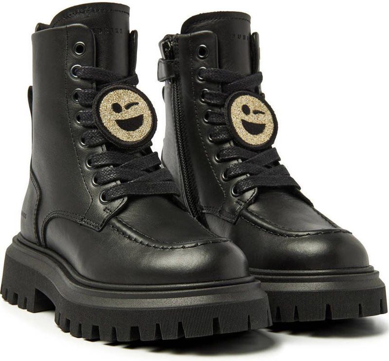 Nubikk - Fae Bobbi Jr - Veterboots - Zwart - Leer