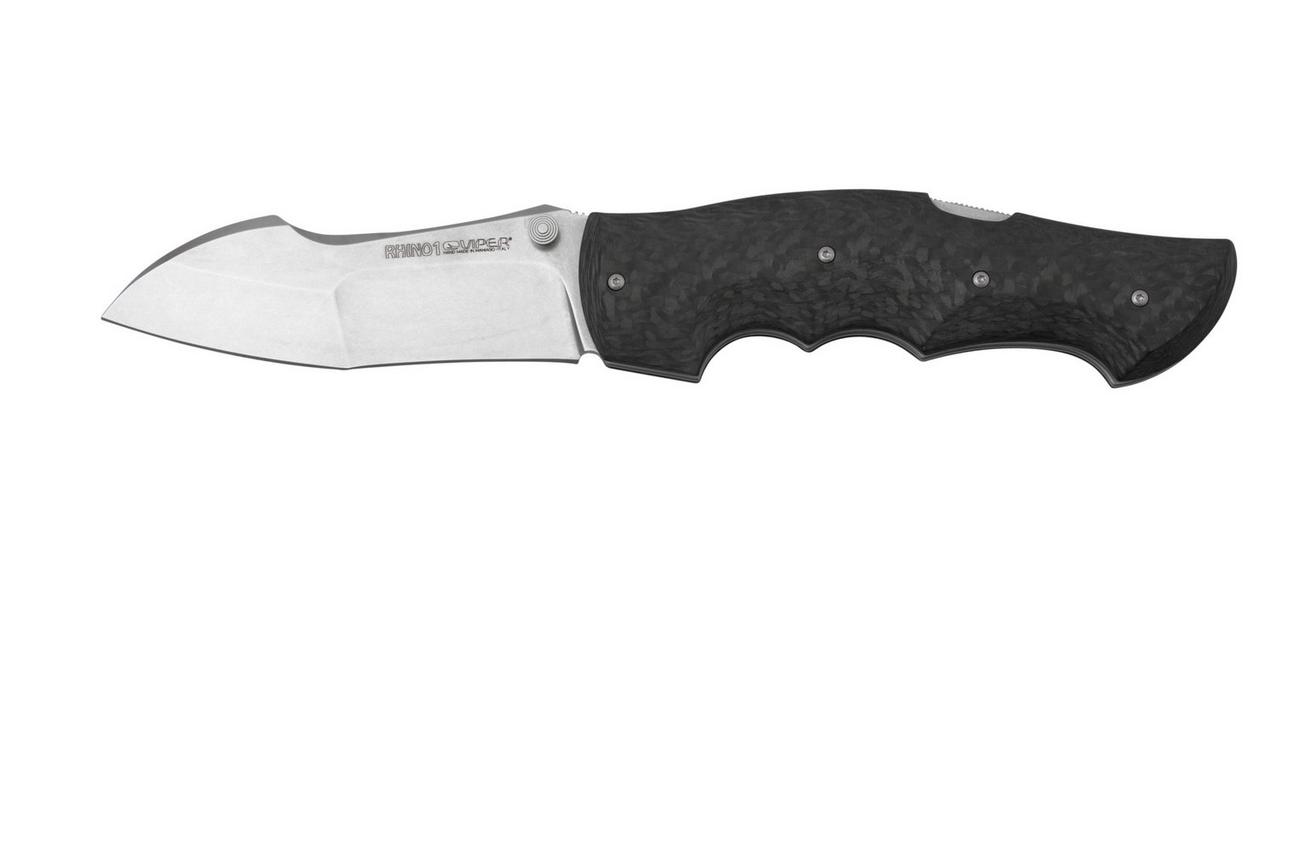 Viper Rhino 1, V5903FC, Stonewash Elmax, Carbonfiber zakmes, Fabrizio Silvestrelli design