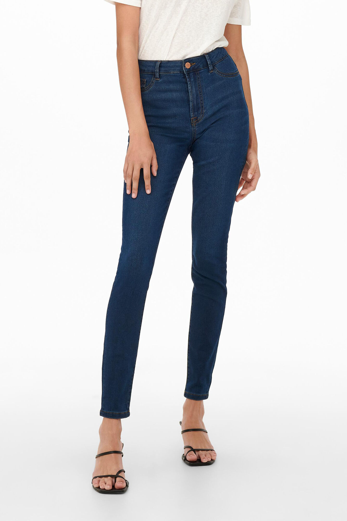 Calça jeans skinny de cintura alta