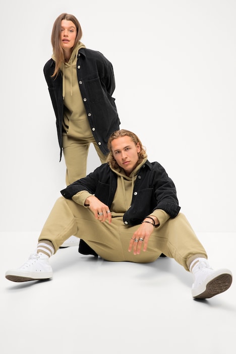 Oversized-Jeanshemd, Hemdkragen, Langarm, Unisex