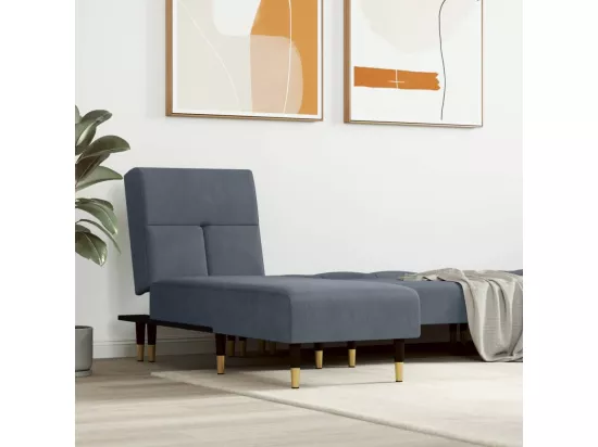Prolenta Premium - Chaise longue gris foncé velours