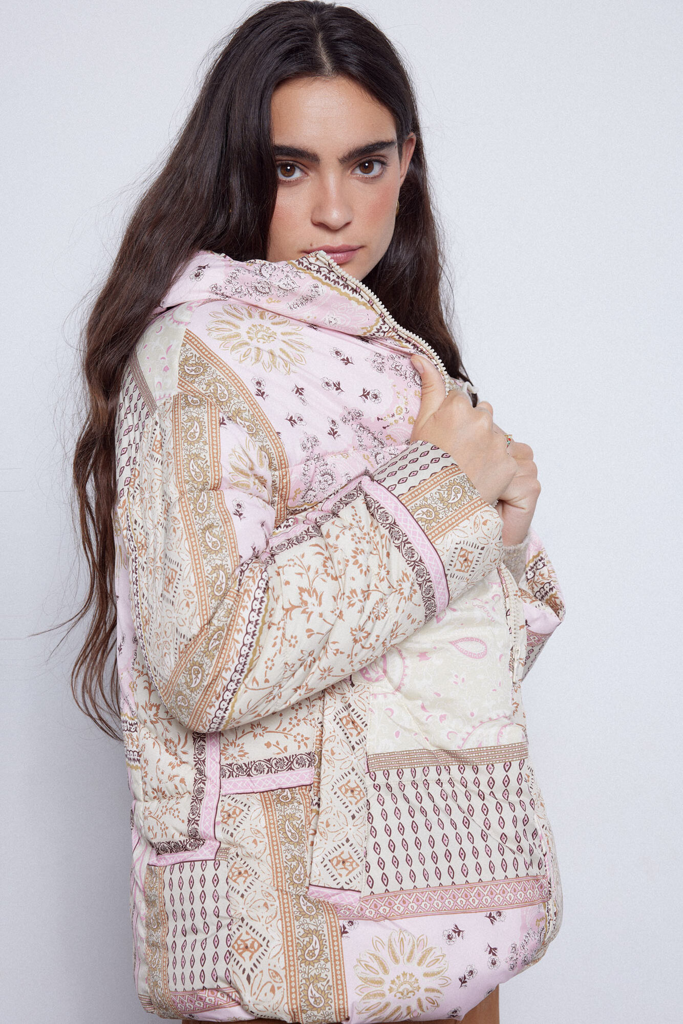 Casaco acolchoado estampado