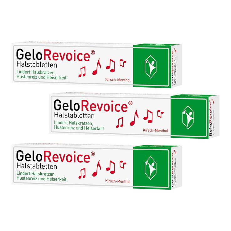 GeloRevoice Halstabletten Kirsch-Menthol bei Heiserkeit & Stimmverlust, 3x20 St