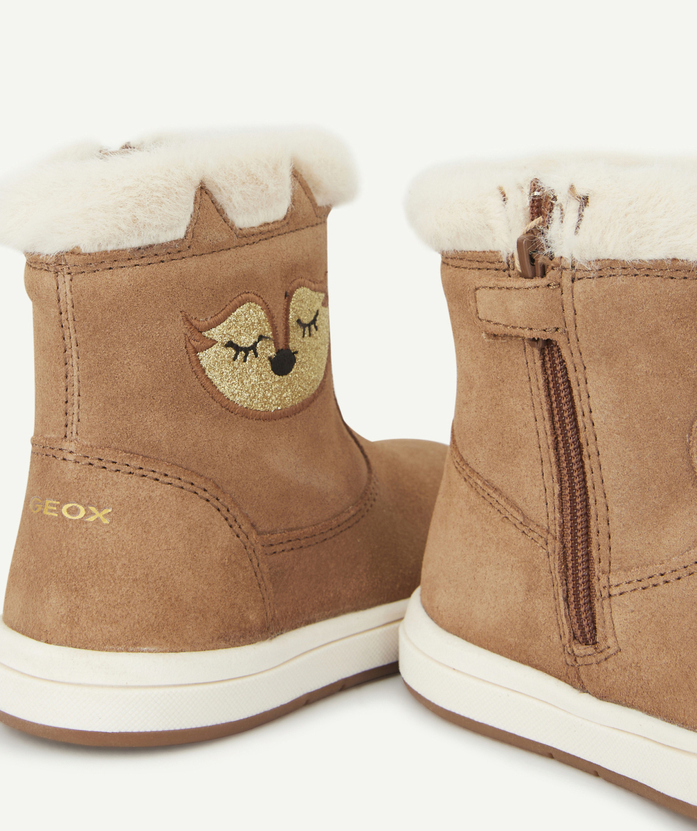 GEOXBOOTS EN CUIR MARRON AVEC IMITATION FOURRURE