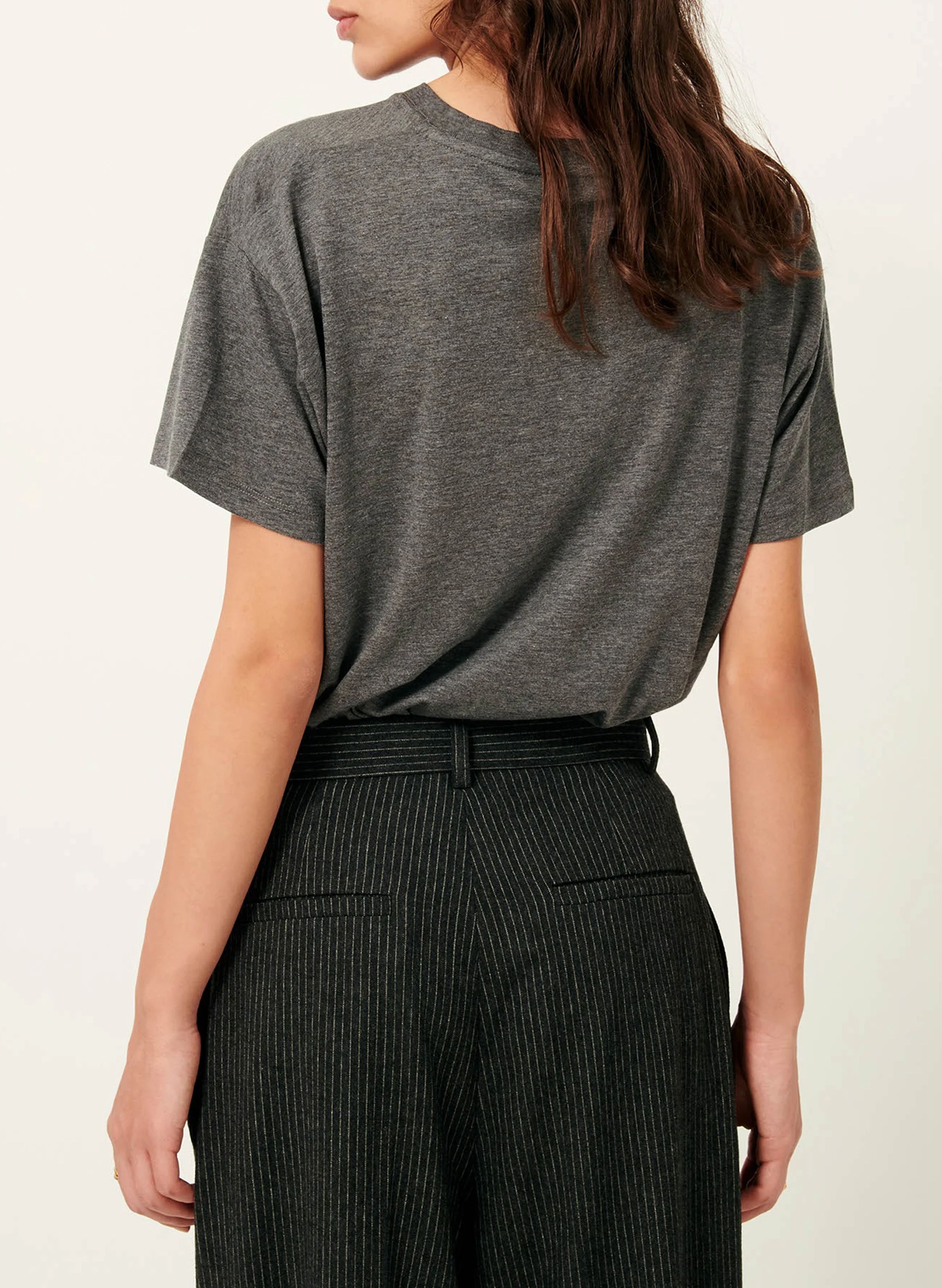 TOO - Tee-shirt ample col rond fluide | Gris