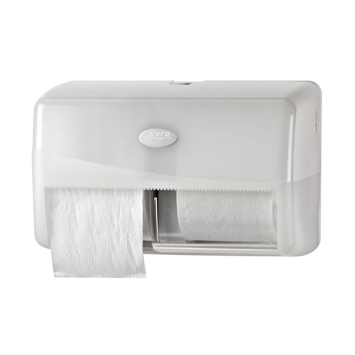 Pearl White Duo toiletrolhouder wc-papierhouder 431002 traditioneel voor 2 rollen (431002)