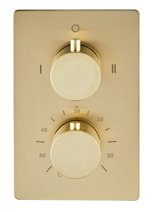Saniclear Brass inbouw regendouche met wandarm en 30cm hoofddouche geborsteld messing / mat goud