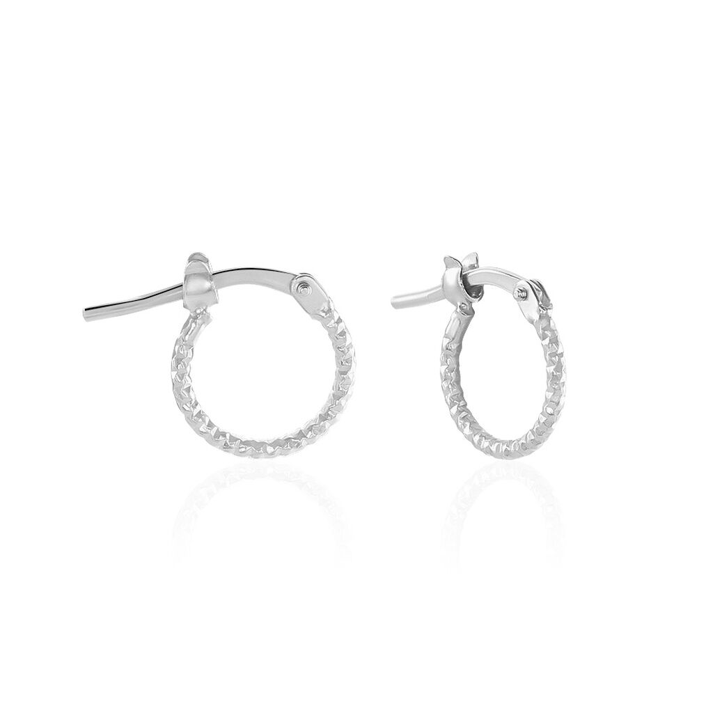Créoles Valentine Argent Blanc