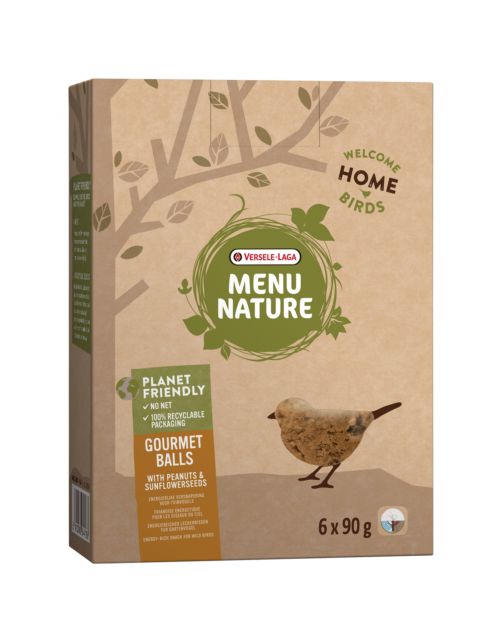 Versele-Laga Menu Nature Mezenbol Gourmet Pindakaas Zonder Net - Voer - 540 g 6 stuks