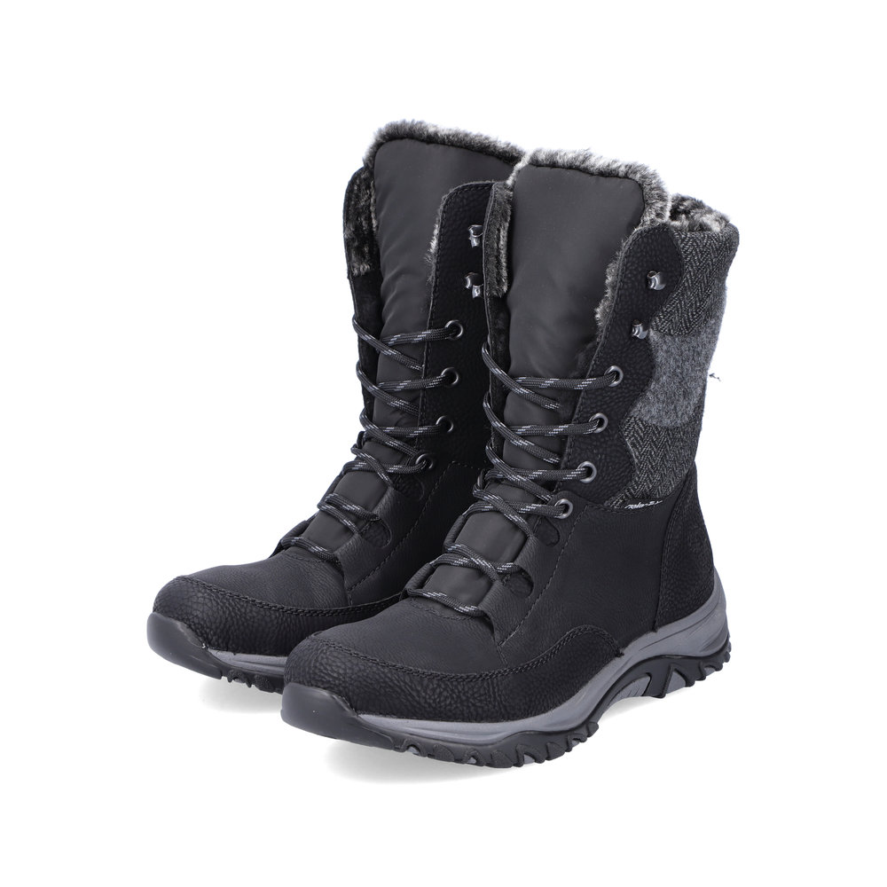 Rieker Damen-Outdoor-TEX-Stiefel gefüttert Schwarz-Grau