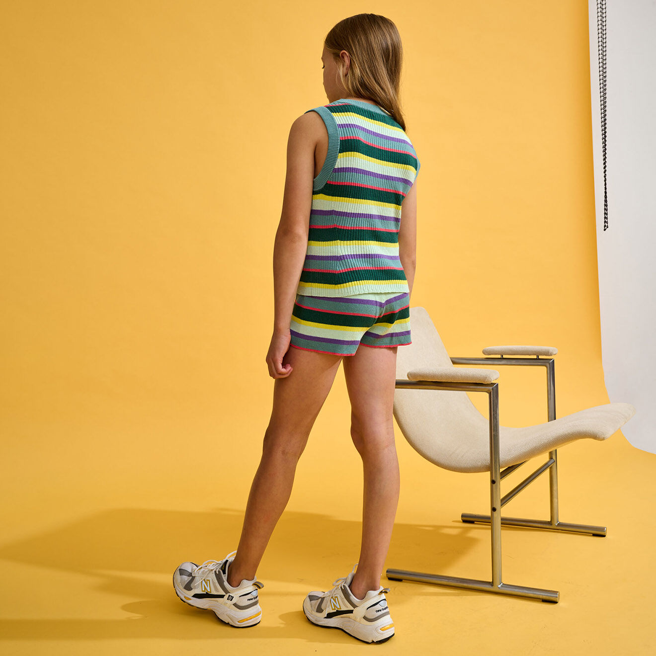 Bellerose Top côtelé Gemfi rayé multicolore