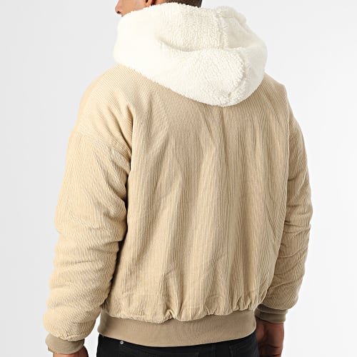 Veste Zippée Réversible A Capuche M50100COW Beige