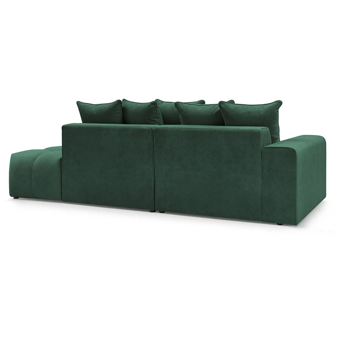 Bobochic Canapé d'angle fixe mont-blanc velours angle gauche vert - 313x176x97 cm