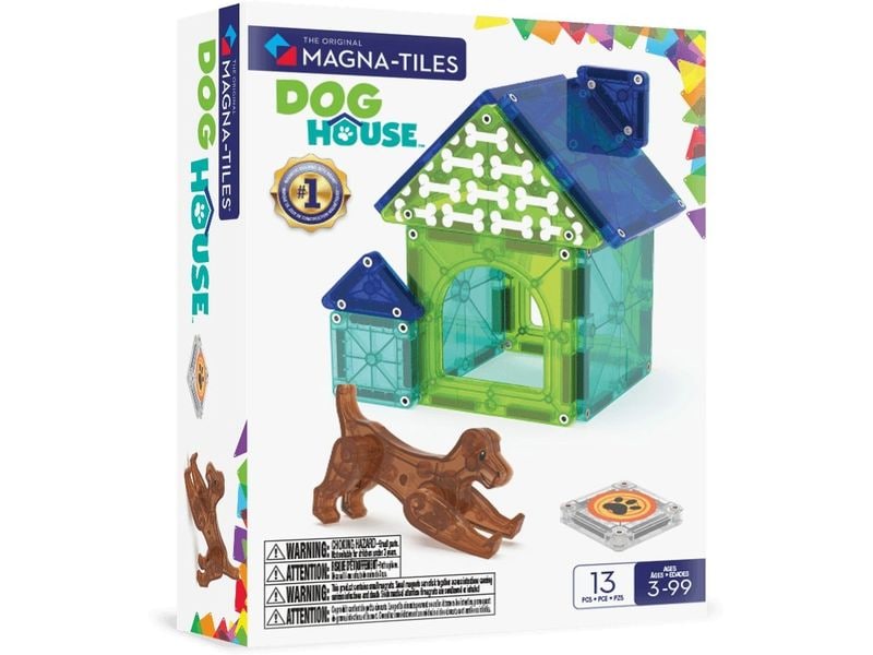 Magna-Tiles Dog House 13 Teile Dog House Bau- und Spielset mit 13 magnetischen Teilen