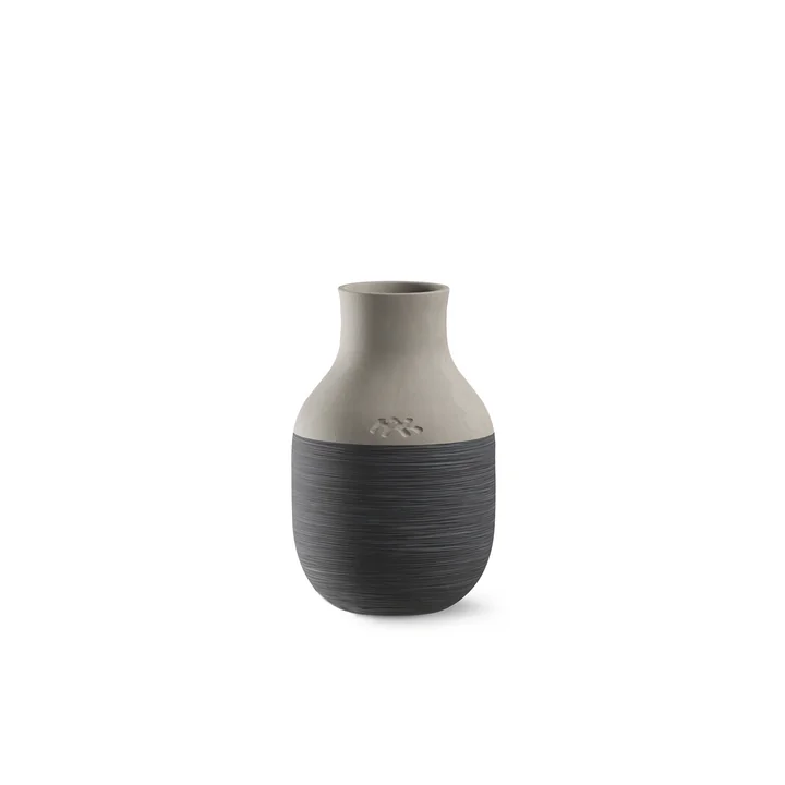 Kähler Design - Omaggio Circulare Vase, H 12.5 cm, anthrazit grau