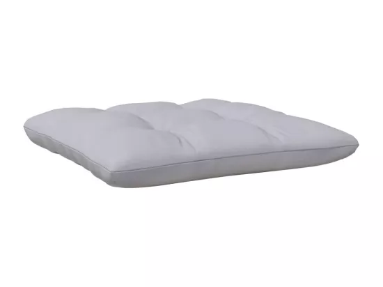 Repose-pied de jardin avec coussin gris Bois de pin massif