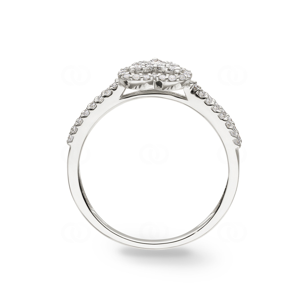 Verlobungsring 750/18 K Weissgold Herz mit Diamanten 0.29 ct H/si