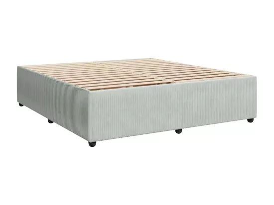 Sommier à lattes de lit et matelas Gris clair 180x200cm Velours