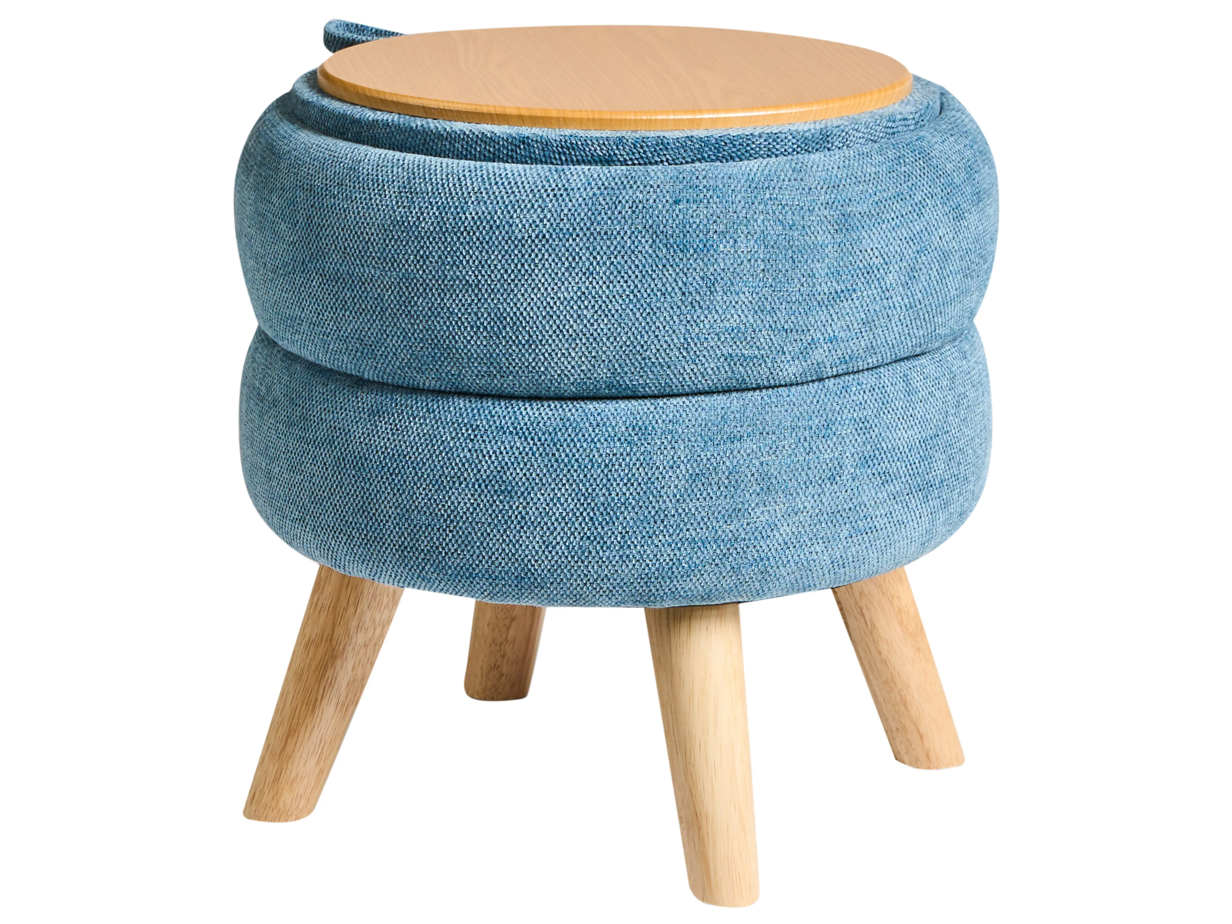 Poef met opbergruimte HAWLEY Chenille Blauw