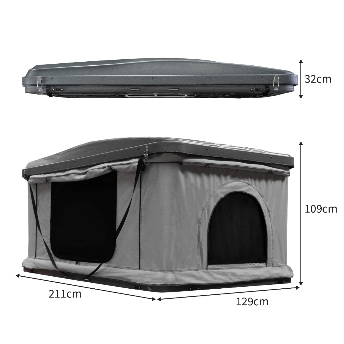 Monstershop Grey 2-3 persoons daktent