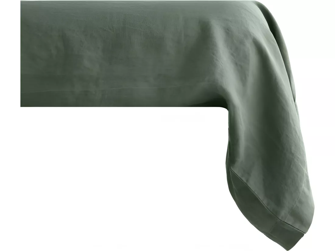 Taie de traversin Palace pur coton teint lavé, 63 fils/cm² Vent du sud - Palace Cèdre - 43 x 195 cm