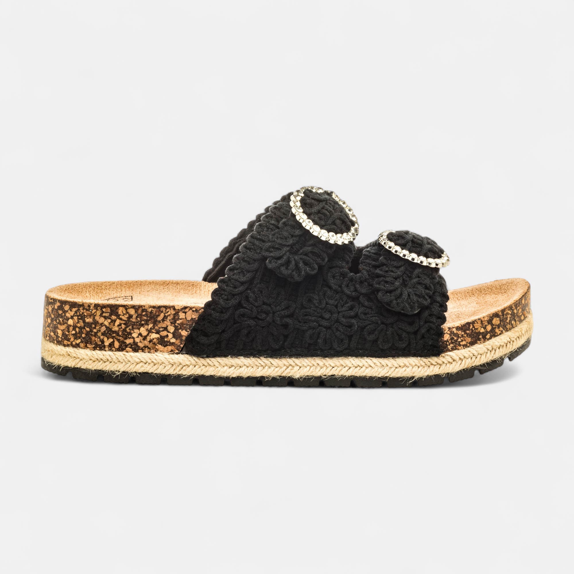 Mules semelle liège Femme noir