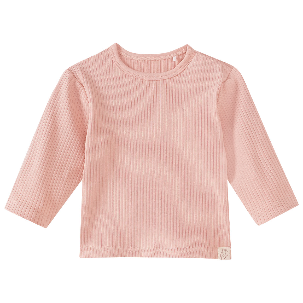 Topomini Pure Collection Newborn Langarmshirt mit Rippstruktur zartrosa