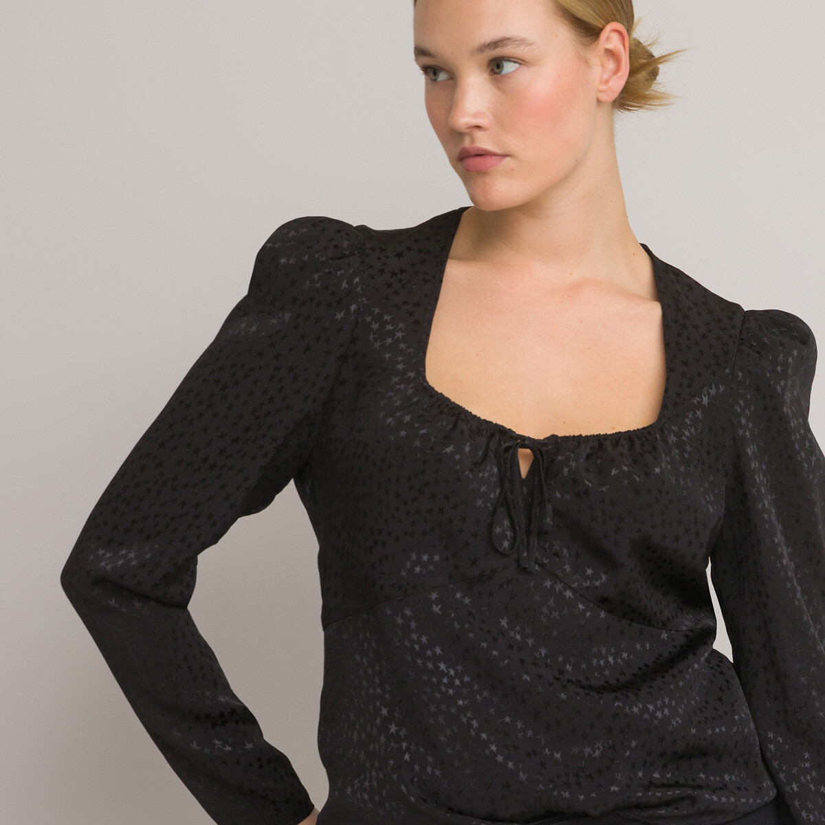 COLEÇÕES LA REDOUTE<br>Camisa com decote profundo e mangas compridas