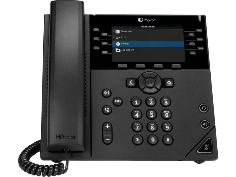HP Tischtelefon Poly VVX 450 Obi Edition Schwarz, Google Vo IP-Tischtelefon mit 12 Leitungen mit Google Voice Zertifizierung