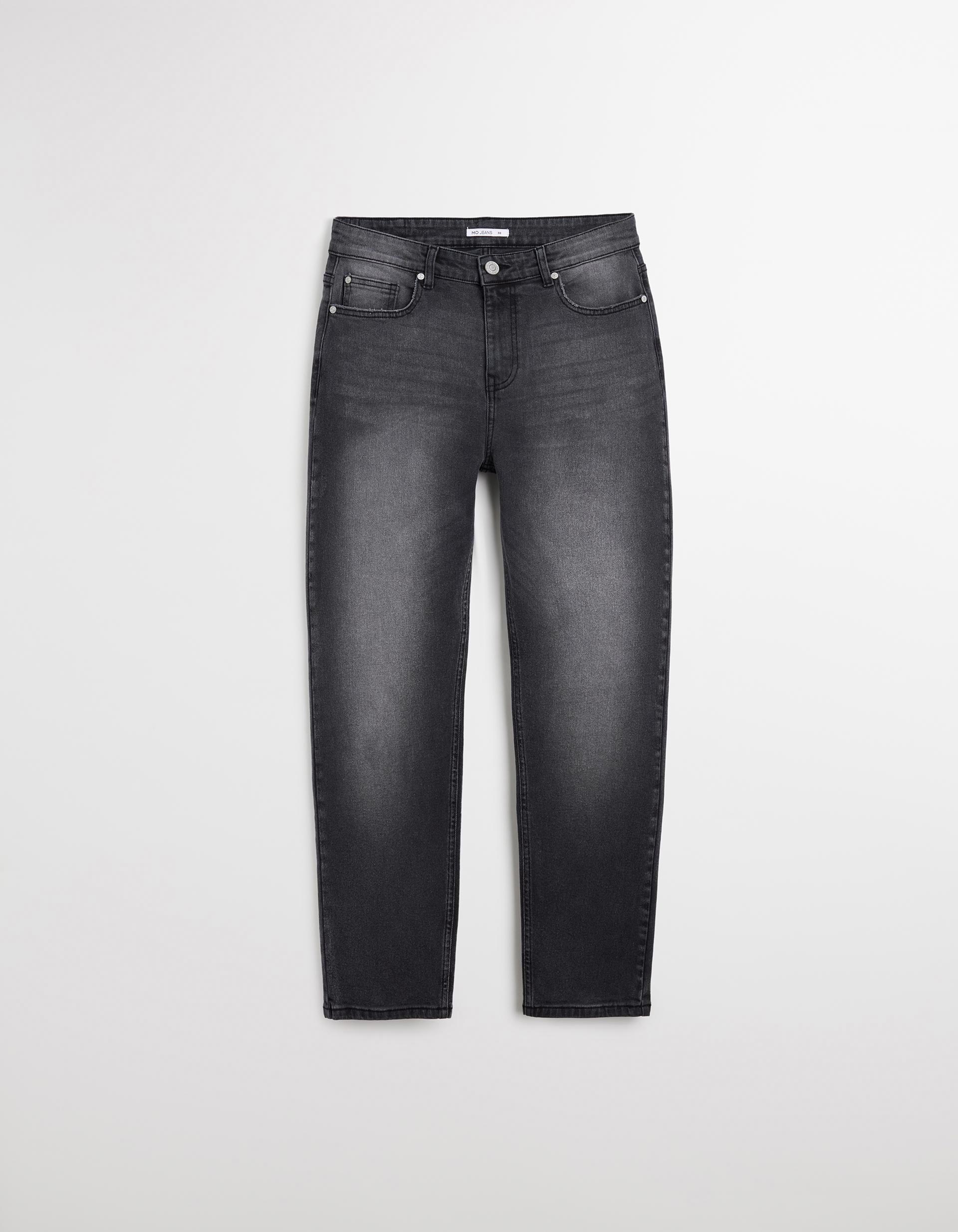 Calças de Ganga 'Tapered Mom Fit', Mulher, Cinzento Claro