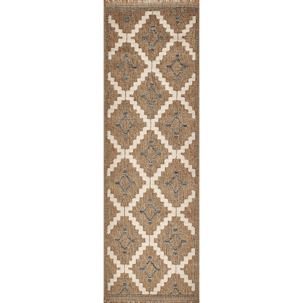 Tapis intérieur extérieur aspect jute bleu tulum 9041 290 x 200 cm