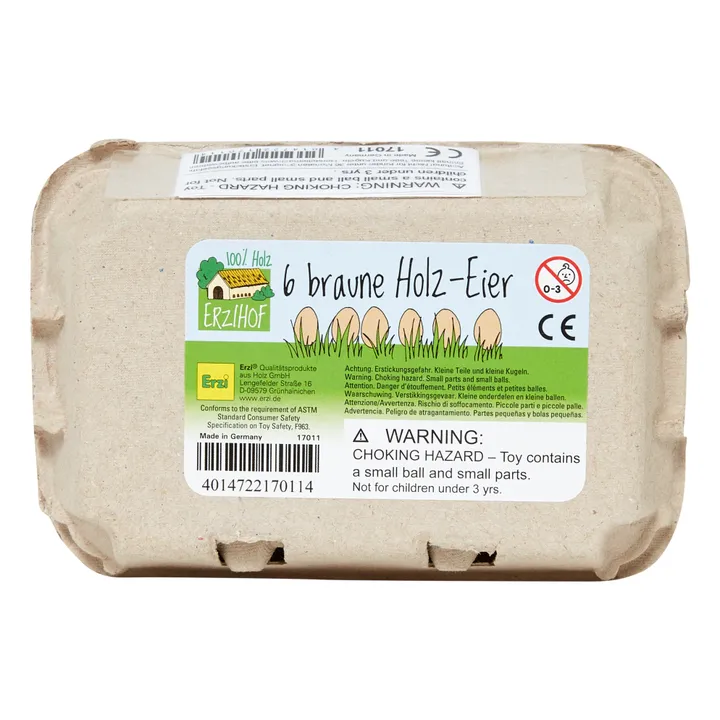 Erzi Boîte de 6 oeufs bruns