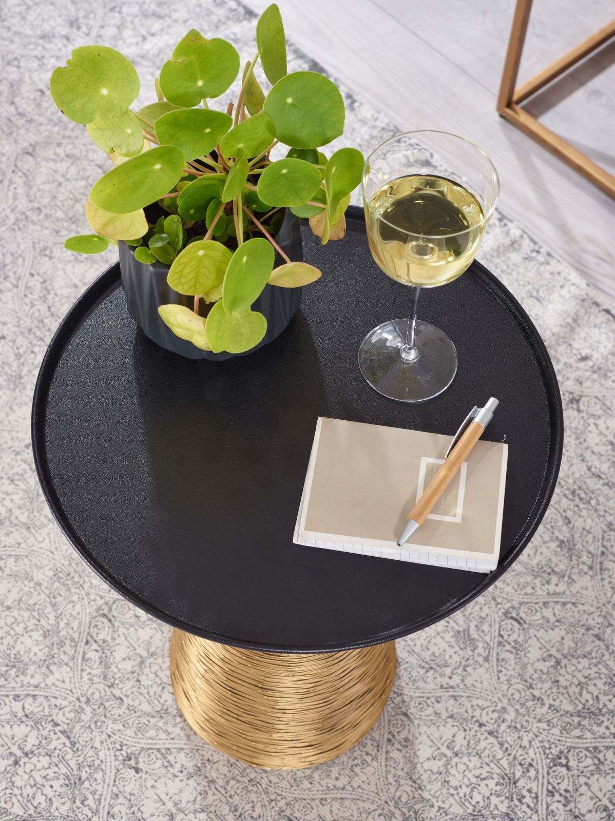 Beistelltisch - gold-schwarz - 40 cm