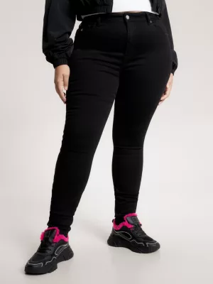 Calça jeans preta super skinny de cintura ultra alta Curve Melany