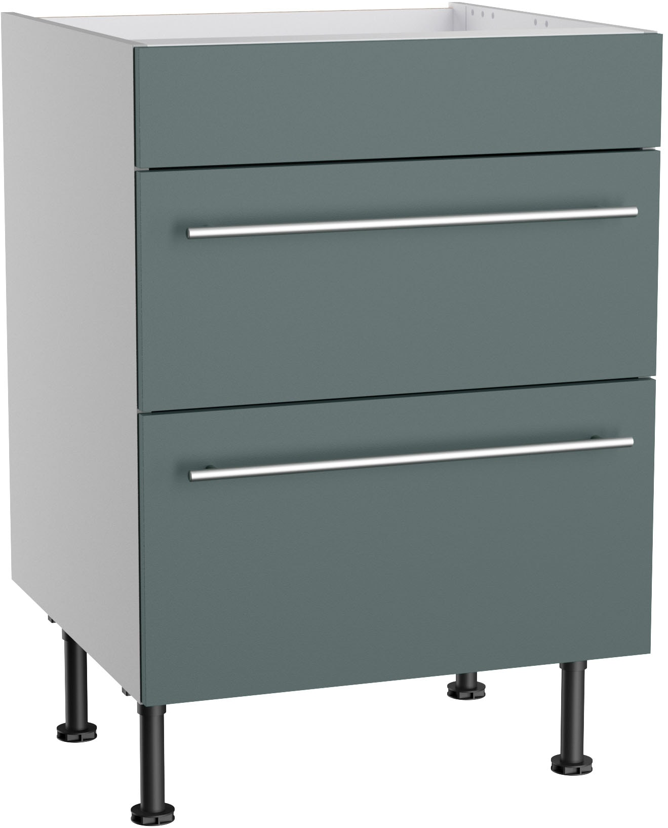 KOCHSTATION Kochfeldumbauschrank »KS-Bern2« Breite 60 cm, Kochfeldumbauschrank, 2 Auszügen, 1 feste Blende
