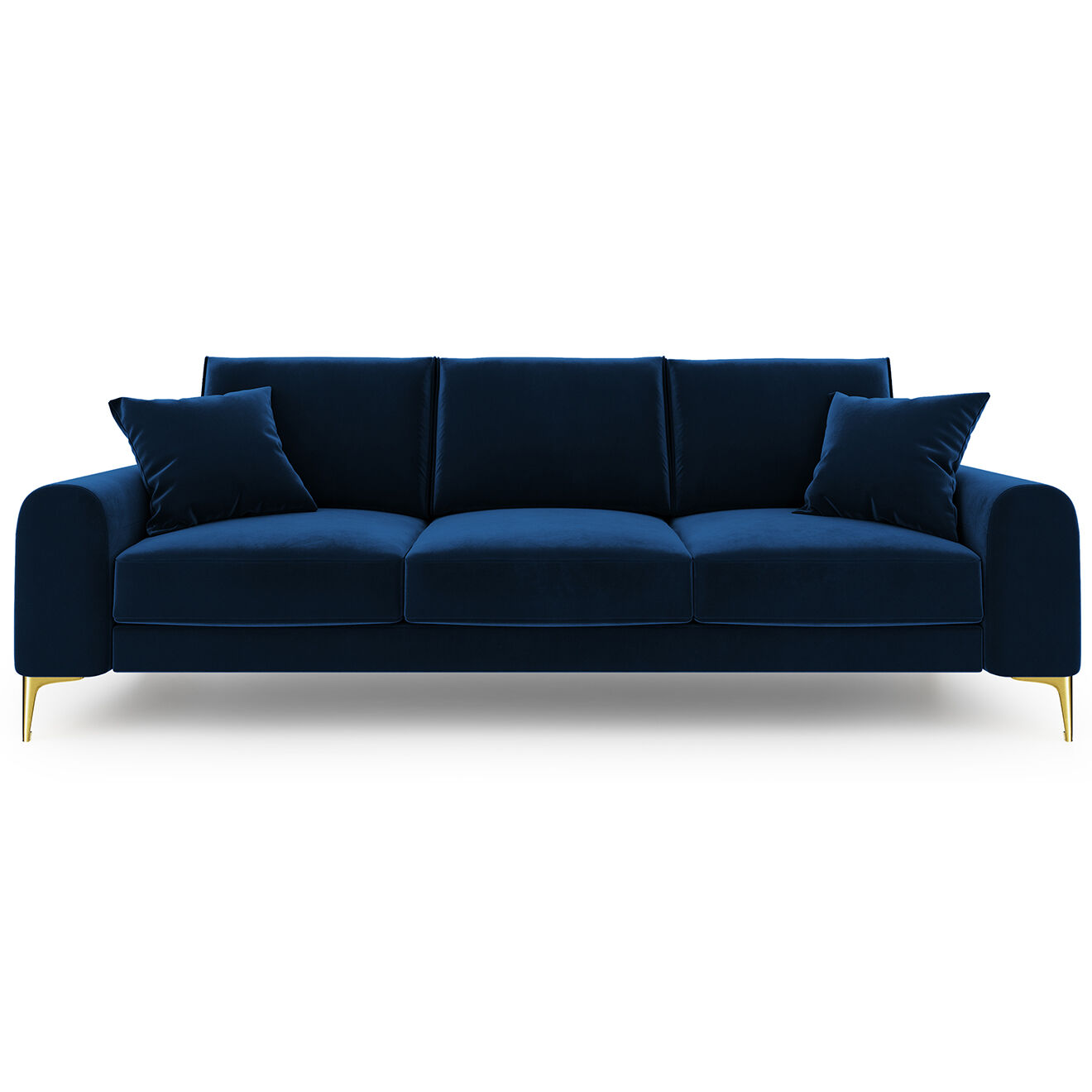 Mazzini Sofas Canapé 3 places velours madara bleu roi - 222x102x90 cm