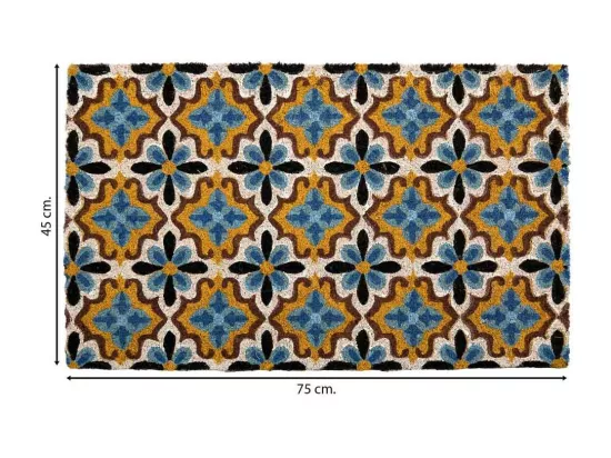 Tapis en PVC imprimé bleu 45x75
